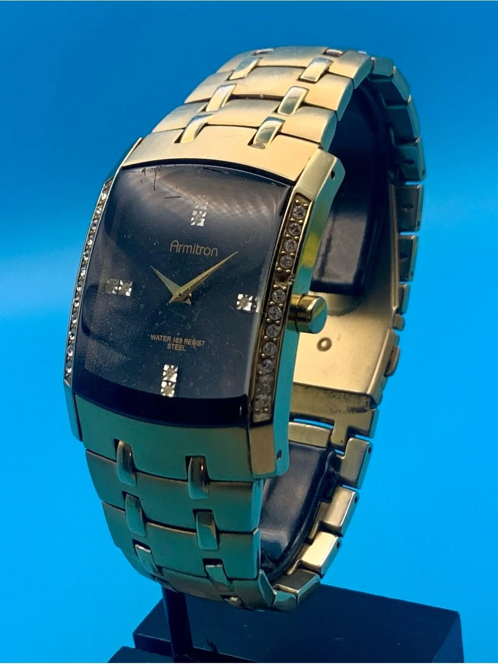 ARMITRON 20/4541GP Men’s Dress Wristwatch All St Steel Japan Movt Works New Batt